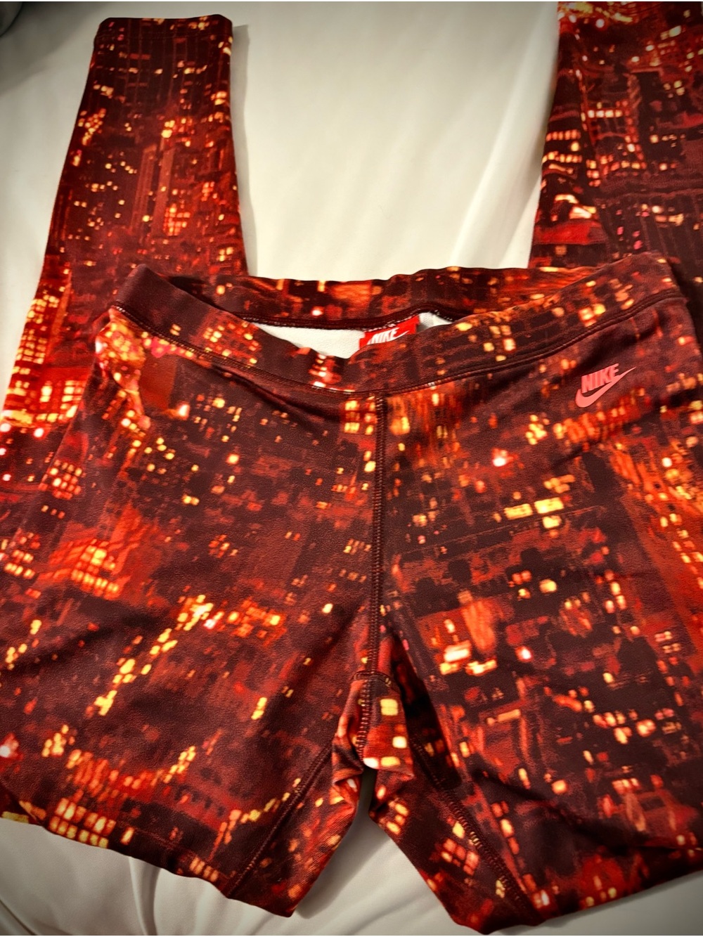 Nike Red and Orange cityscape leggings